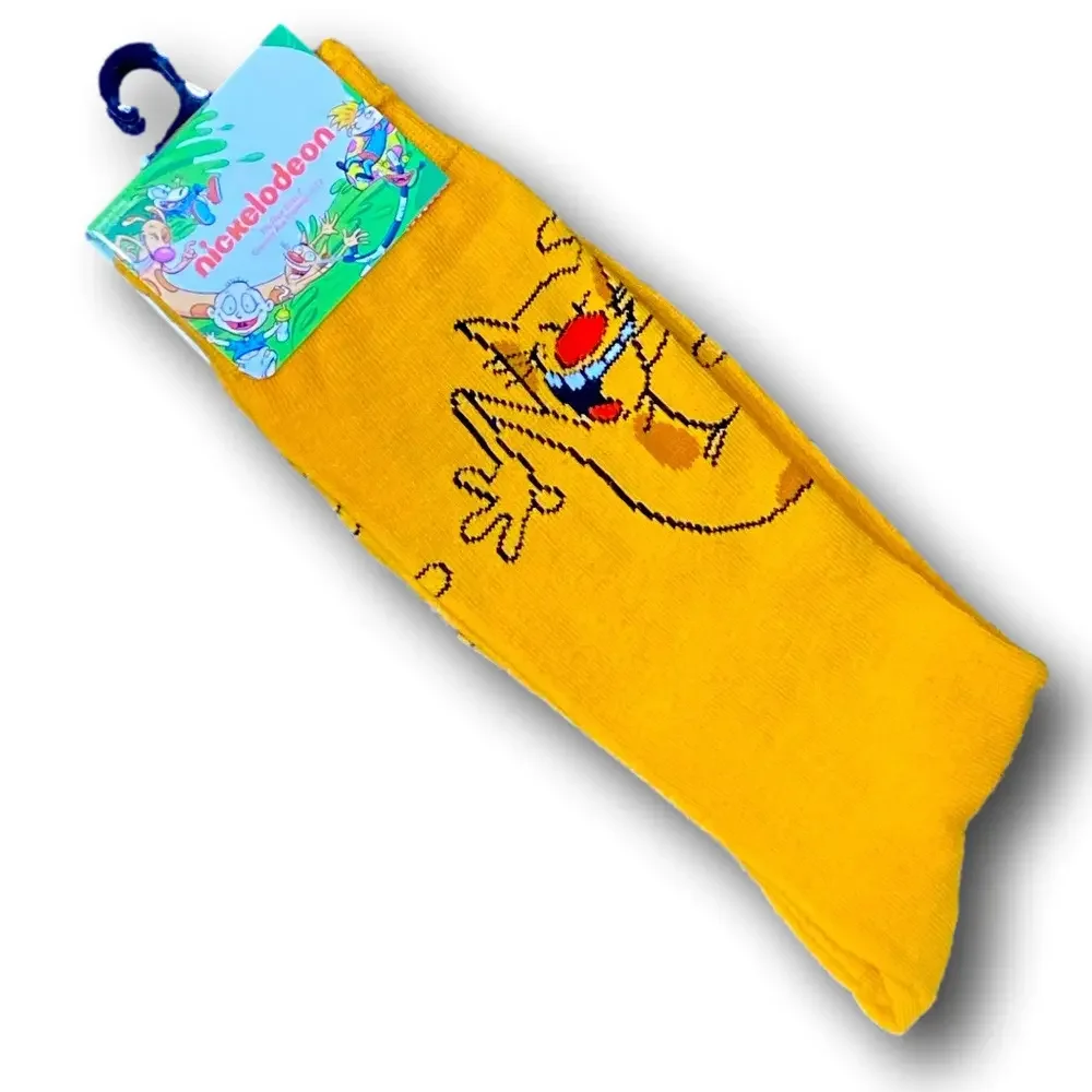 3/$20 Cat Dog Nickelodeon Funny Novelty Crew Socks - NWT
